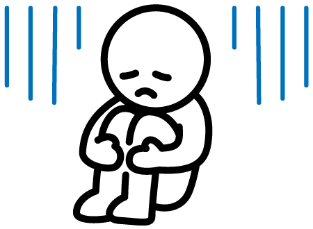 落ち込み悩む人